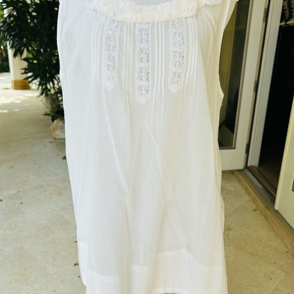 Zara Basics white cotton sleeveless top size M